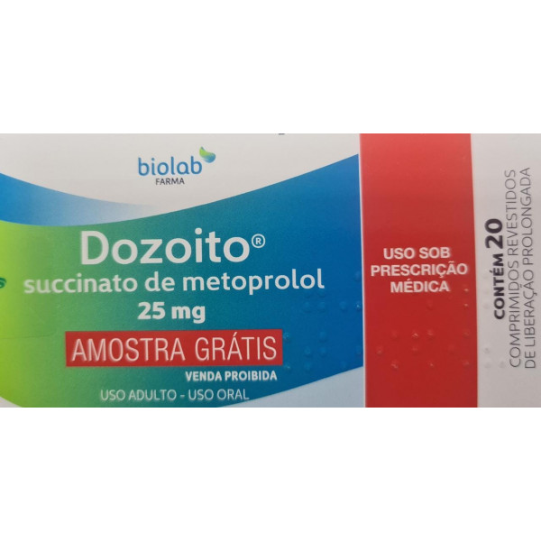 Dozoito - Succinato De Metoprolol 25mg - 20 Comprimidos